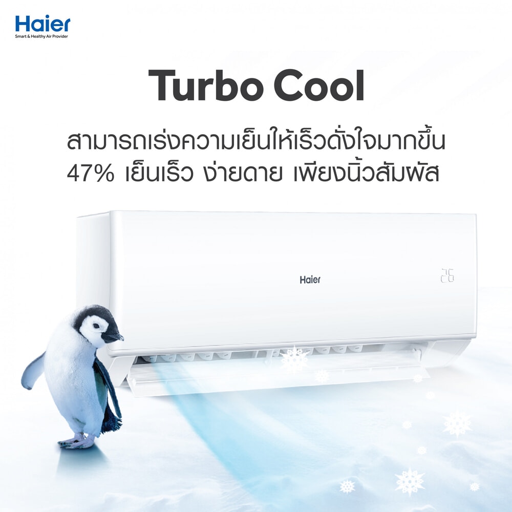 Haier เครื่องปรับอากาศ Inverter 12,300 BTU รุ่น HSU-12VQEC03T สีขาว