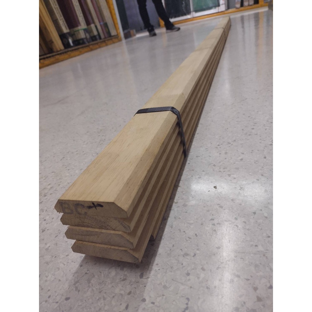 GREAT WOOD ฝ้าระแนงไม้ ไม้ยางพาราจ๊อยส์ BC (1x5) 1/2"x3"x250ซม.