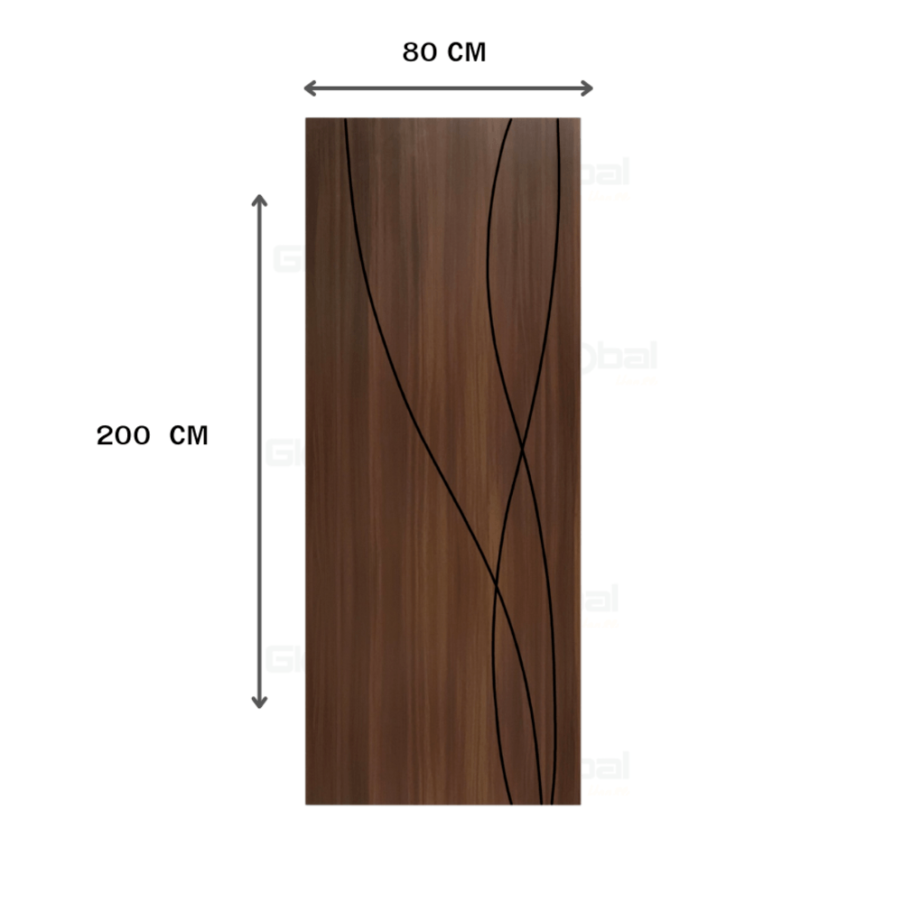 LEOWOOD ประตูไม้เคลือบเมลามีน DoorX Gold Walnut ขนาด 3.5x80X200ซม.
