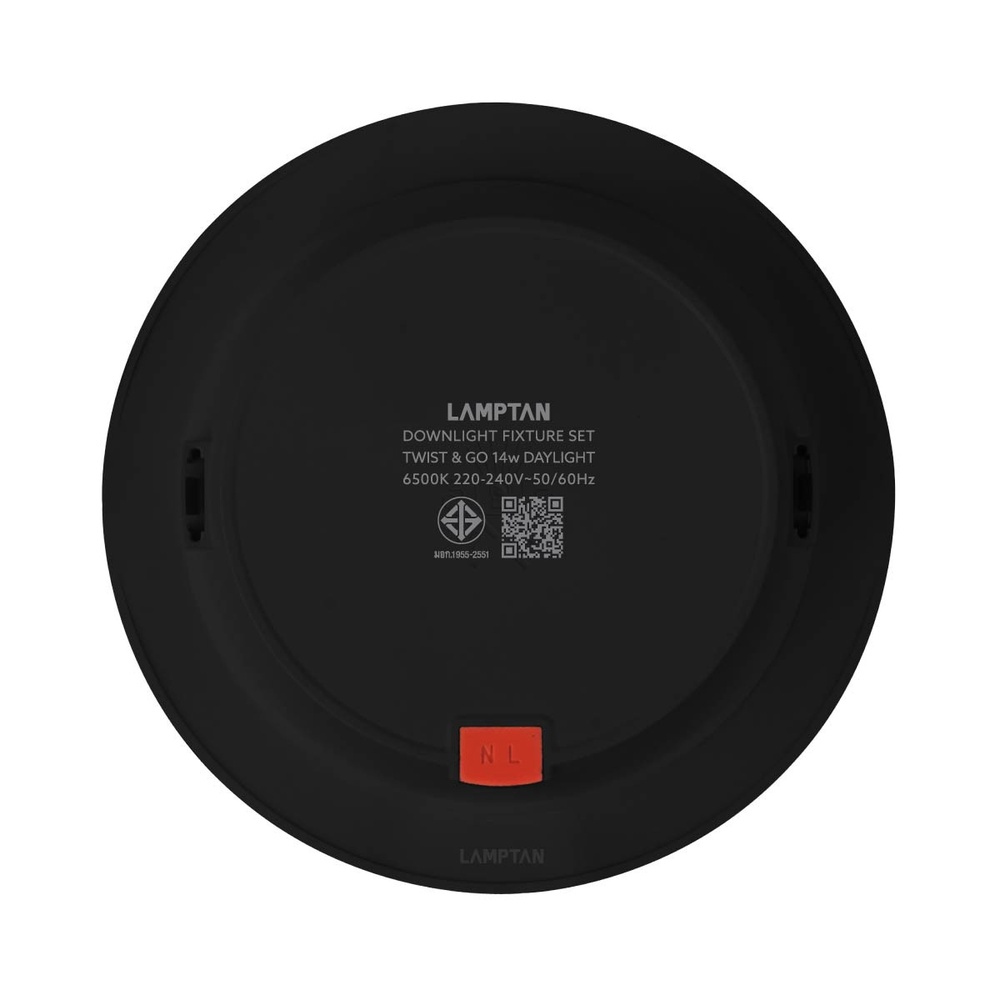 LAMPTAN โคมดาวน์ไลท์ LED แบบติดลอยหน้ากลม 14W รุ่นทวิสท์แอนด์โก สีดำ