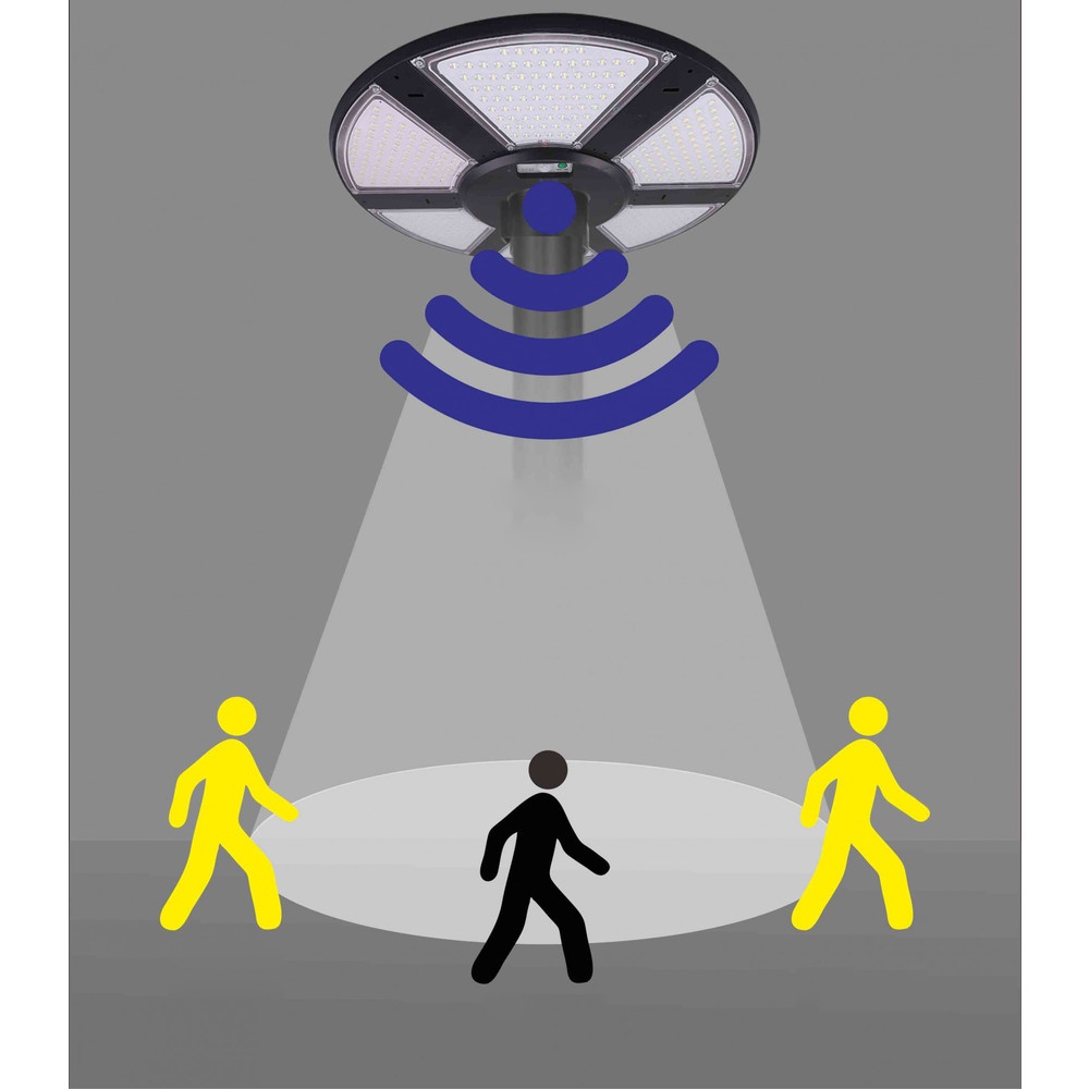 EILON โคมไฟสนาม UFO โซลาร์เซลล์ 200W รุ่น ETYN-TYD-MT200W แสงเดย์ไลท์ สีดำ (เฉพาะตัวโคม)