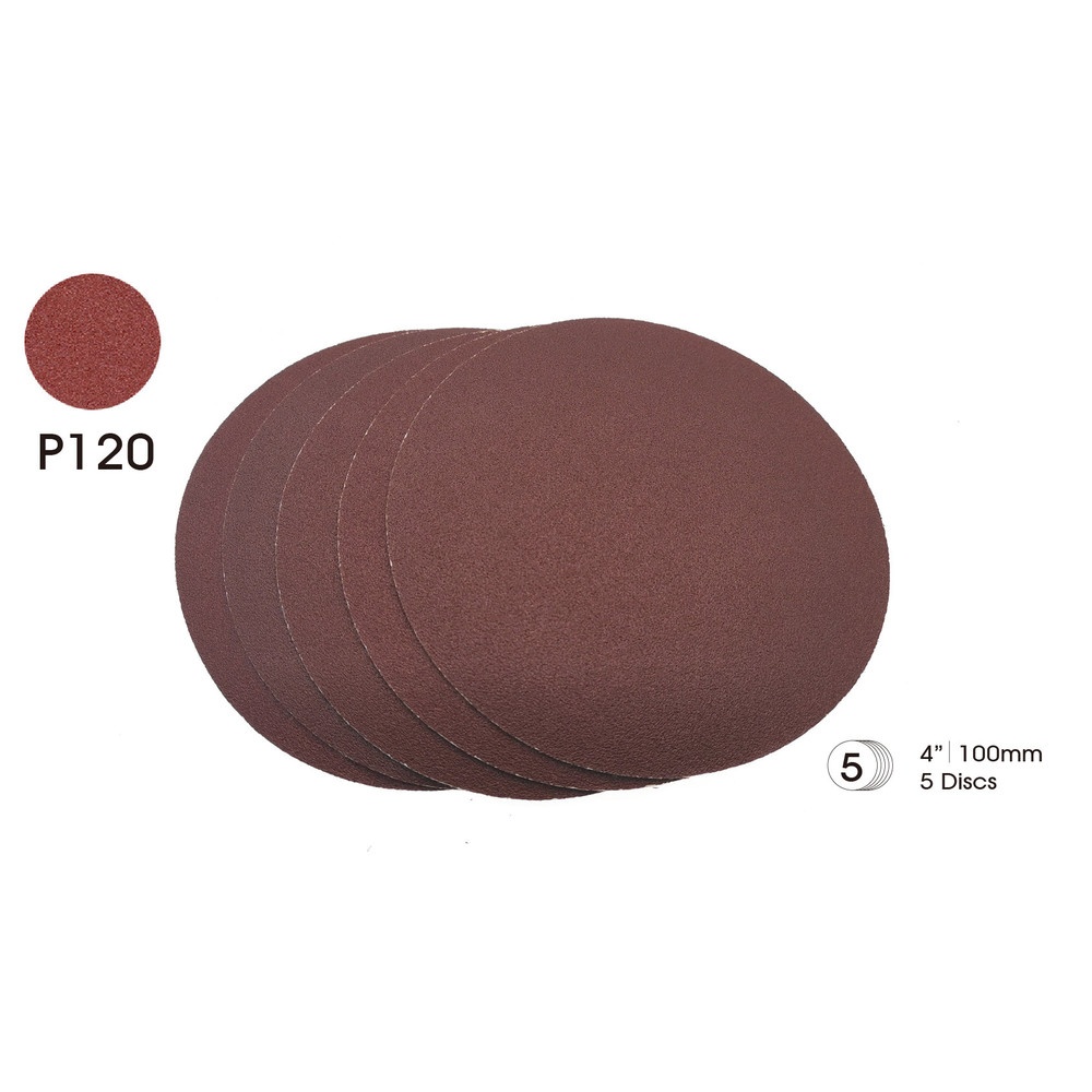 TUF กระดาษทรายหนามเตยกลมไม่มีรู 4" เบอร์ 120 (แพ็ค 5 แผ่น) รุ่น CS2504120 สีแดง