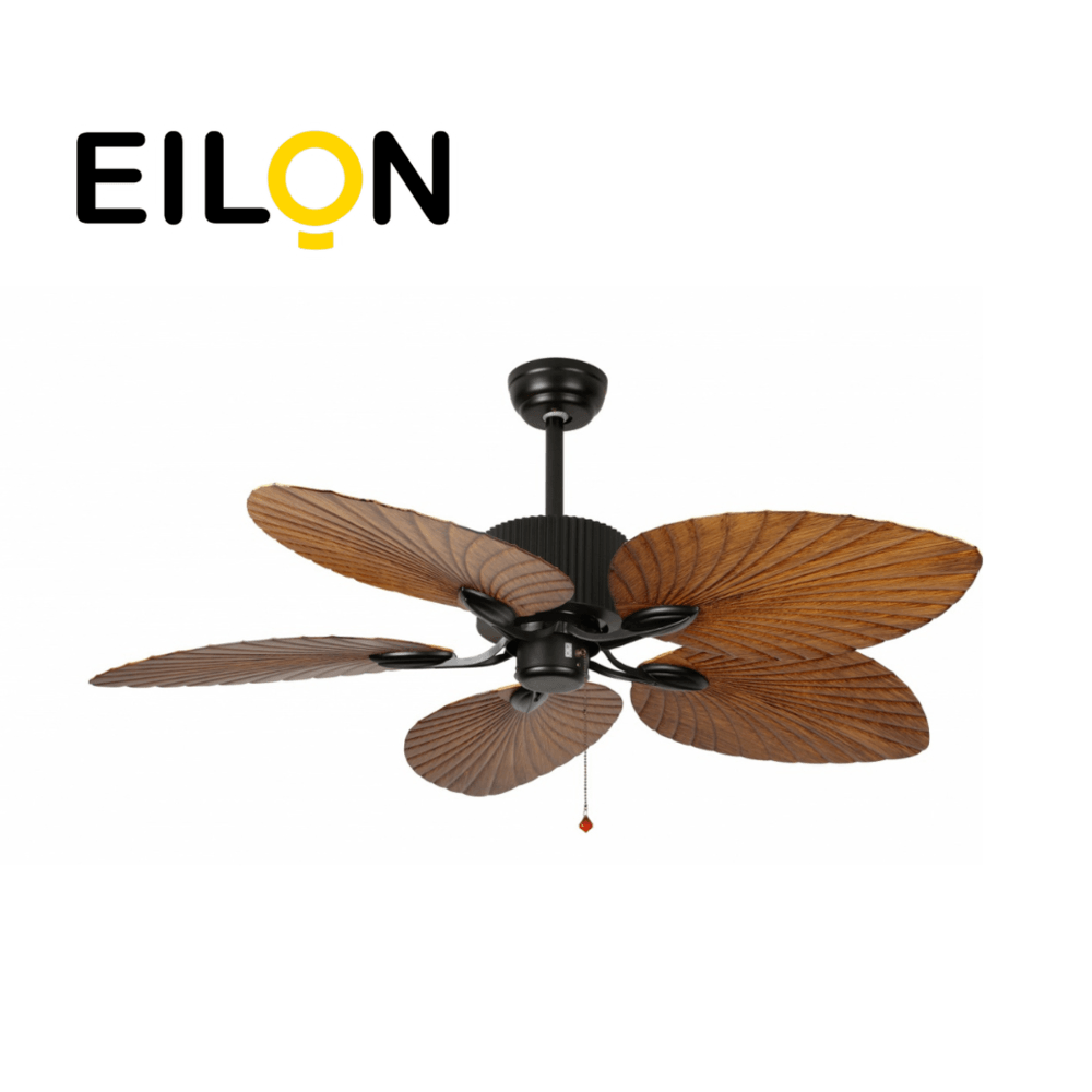 EILON พัดลมเพดานหรูหรา 5 ใบพัด 52" มีโซ่ดึง รุ่น 48DY-504WN-1L สีไม้เข้ม