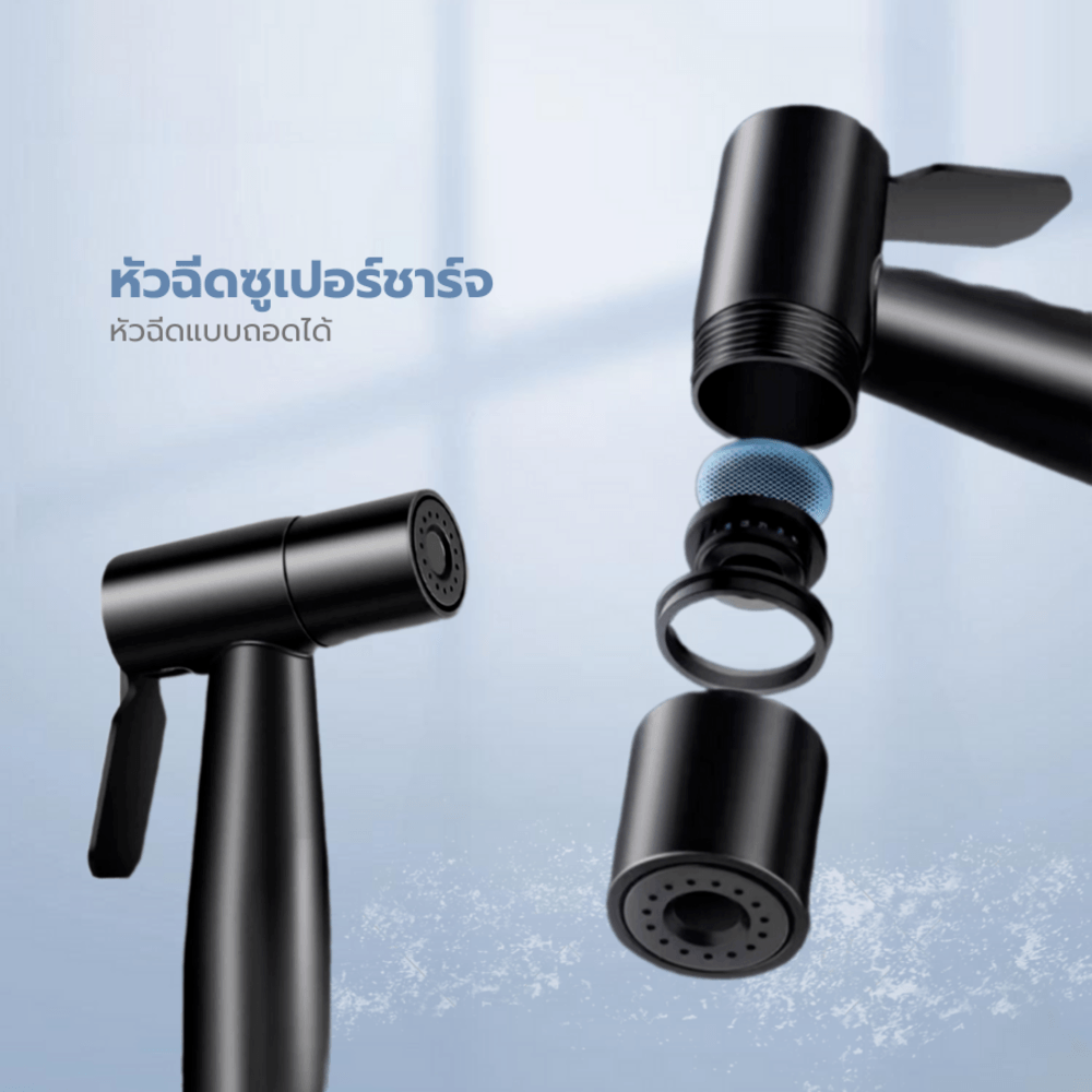 Verno ชุดสายฉีดชำระ รุ่น 6BLX001-3P ขนาด 6.8x133x2.4 ซม. สีดำ