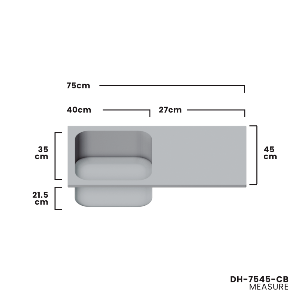 DYNAHOME อ่างล้างจาน 1 หลุมมีที่พัก DH-7545CB
