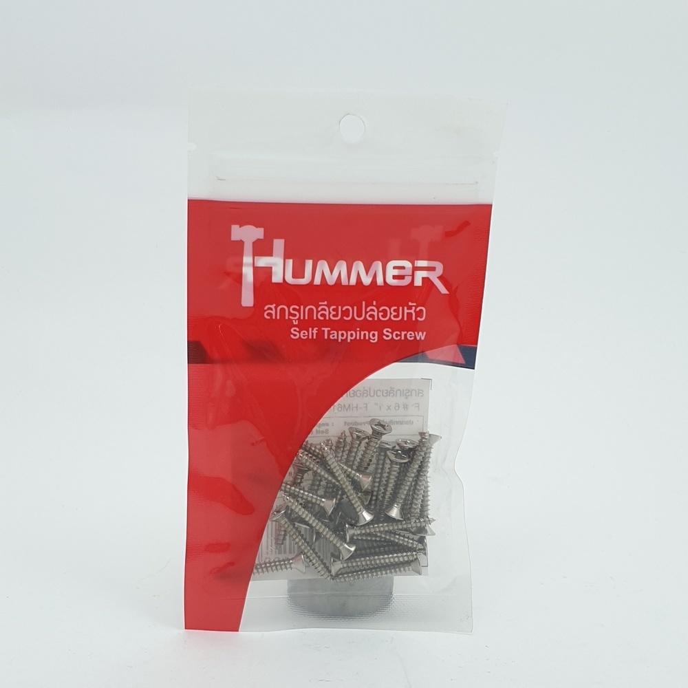 HUMMER สกรูเกลียวปล่อยหัว F-HM610 ขนาด 6x1" (25ตัว/แพ็ค)