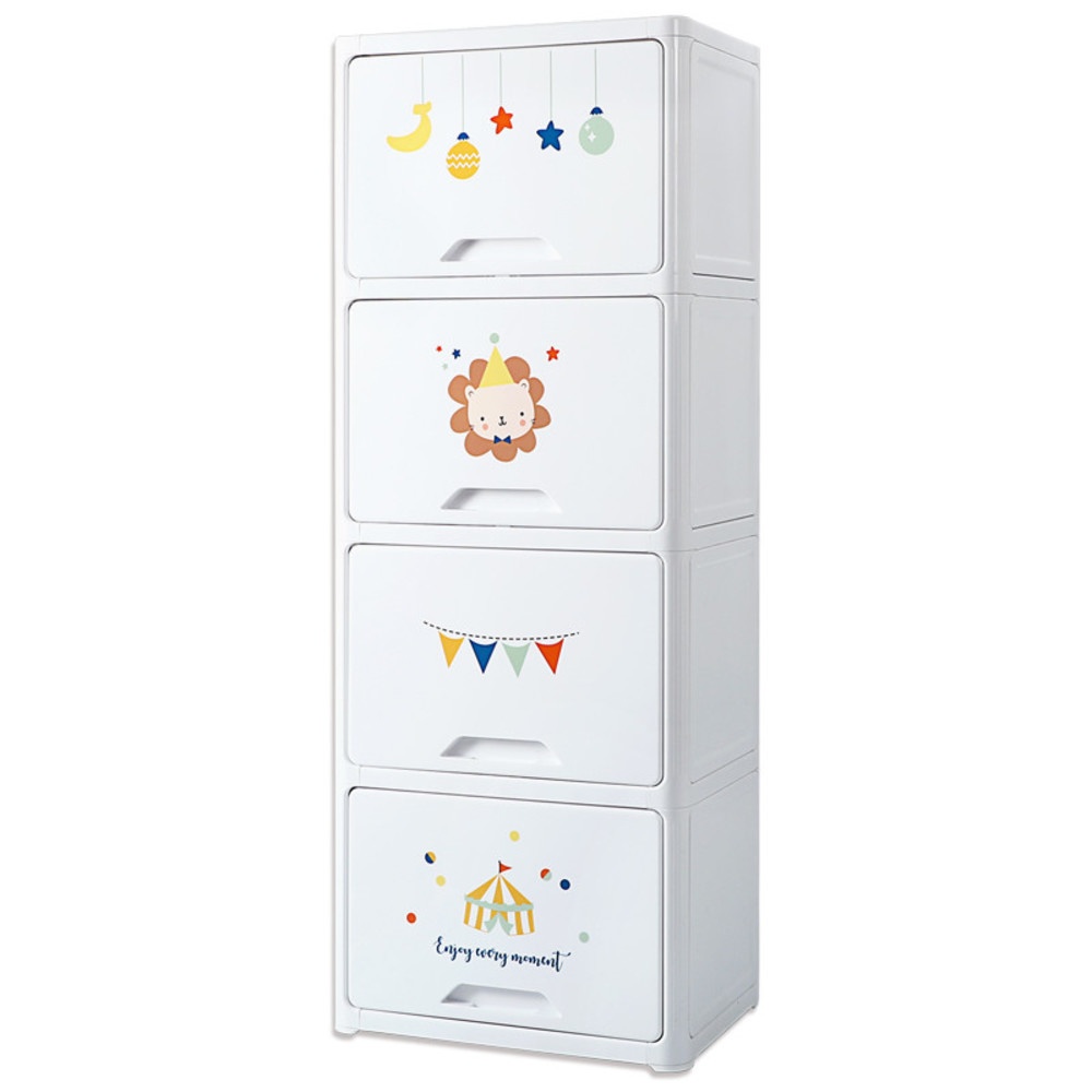 GOME ตู้ลิ้นชักบานเปิด 4 ชั้น รุ่น Carnival WJ-488004 ขนาด 45x32x119 ซม. สีขาว