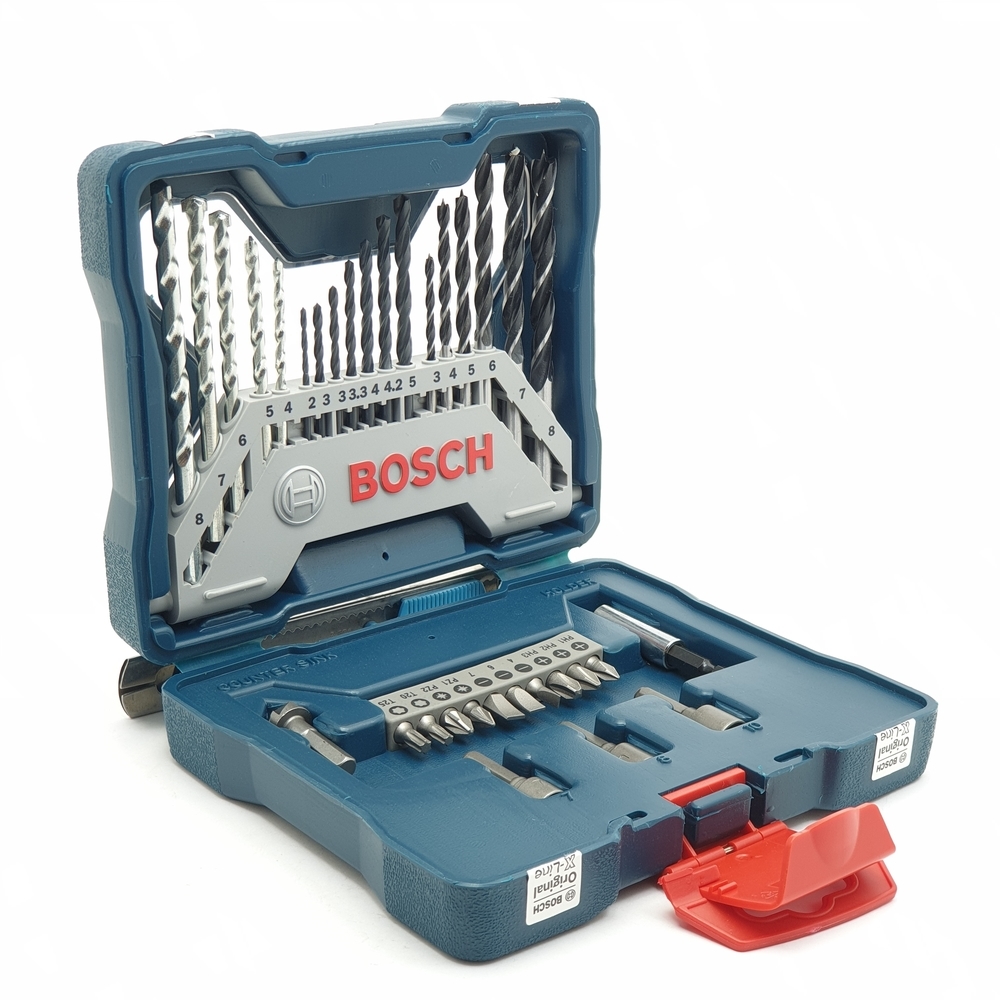 BOSCH ชุดดอกไขควงและดอกเจาะ X-Line 33 ชิ้น สีน้ำเงิน