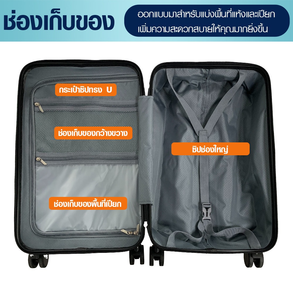 WETZLARS กระเป๋าเดินทาง ขนาด 20 นิ้ว พร้อมช่องใส่ของด้านหน้า รุ่น Noele ขนาด 22x34x54 ซม. สีดำ