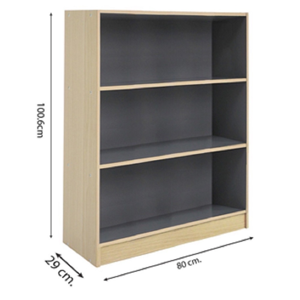 DELICATO ชั้นอเนกประสงค์ 3 ช่ั้อง ขนาด 80x29x106 ซม. สีบีช/เทา