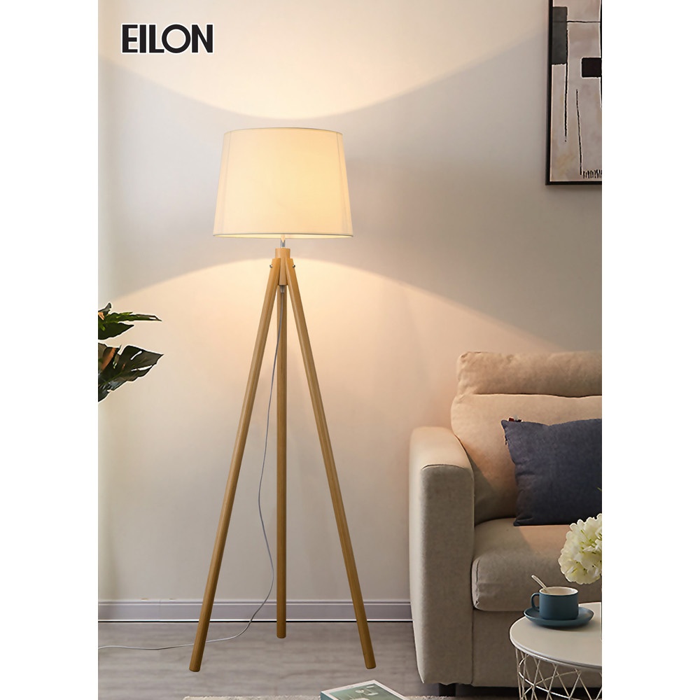 EILON โคมไฟตั้งพื้นโมเดิร์น ขาไม้ รุ่น fluffy S3036F สีไม้