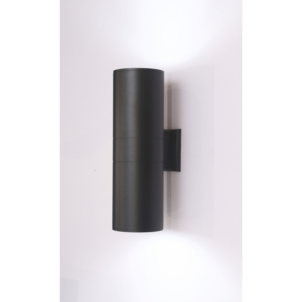 EILON โคมไฟติดผนังโมเดิร์น ทรงกระบอกกลม 2*E27 ขนาด 14.5*14.5*36 cm IP65 MVW002W-L360(B) สีดำ