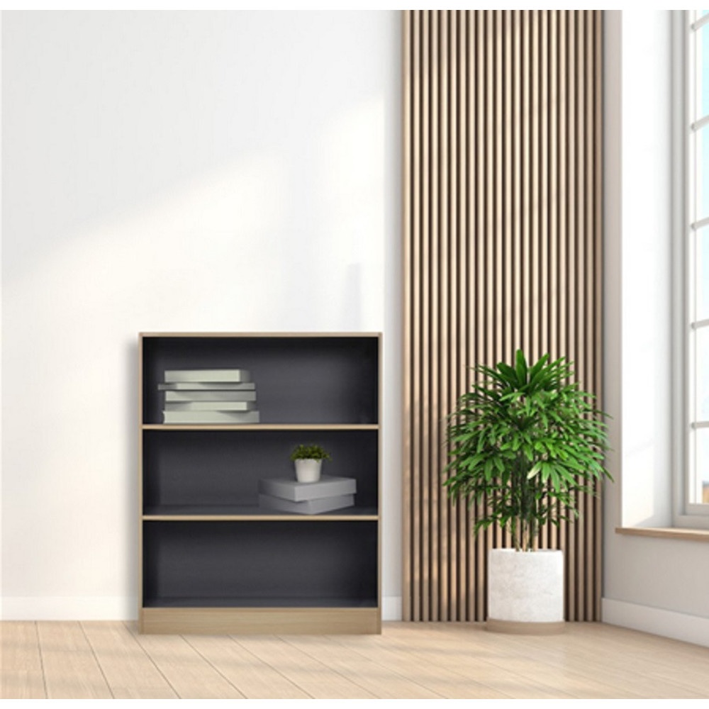DELICATO ชั้นอเนกประสงค์ 3 ช่ั้อง ขนาด 80x29x106 ซม. สีบีช/เทา