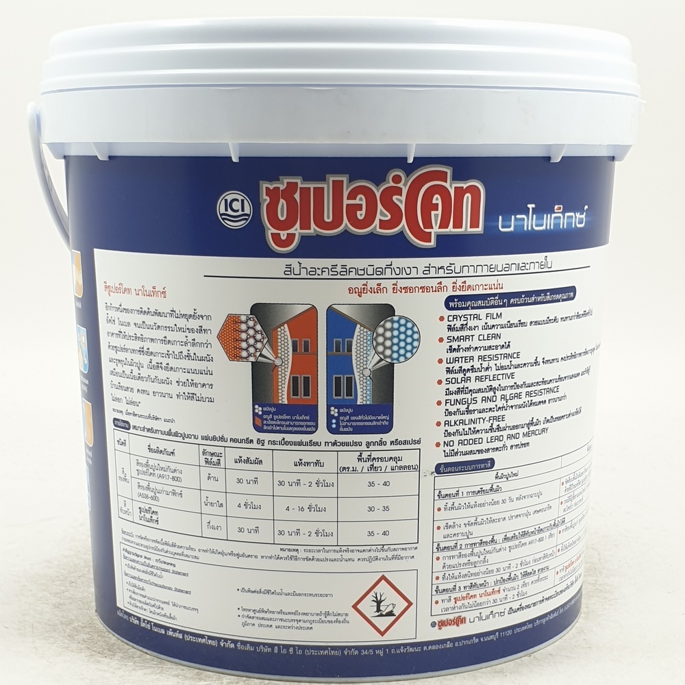 Dulux ซูเปอร์โคท นาโนเท็กซ์ สีน้ำภายนอก เบส B 3 ลิตร