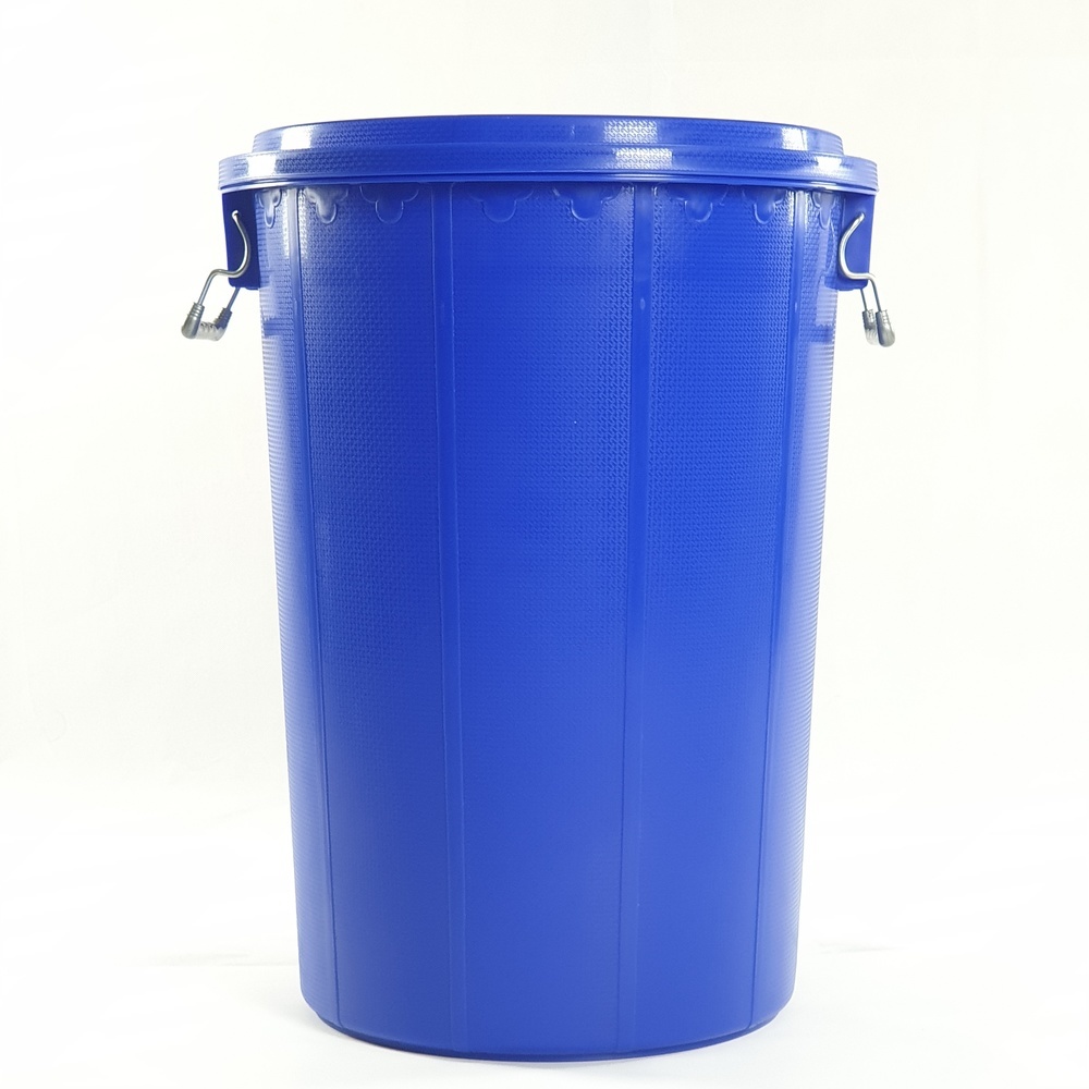 BIGONE ถังใส่น้ำพร้อมฝา แบบมาตรฐาน 80 ลิตร ขนาด 51x51x67ซม. สีน้ำงิน