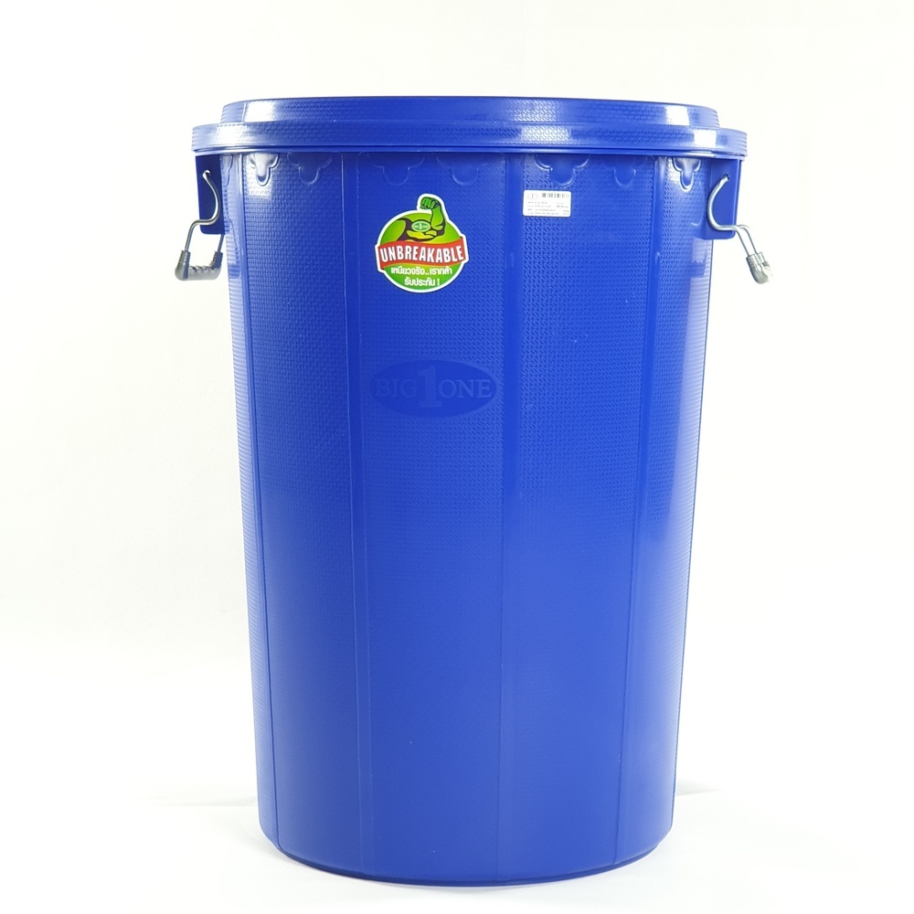 BIGONE ถังใส่น้ำพร้อมฝา แบบมาตรฐาน 80 ลิตร ขนาด 51x51x67ซม. สีน้ำงิน