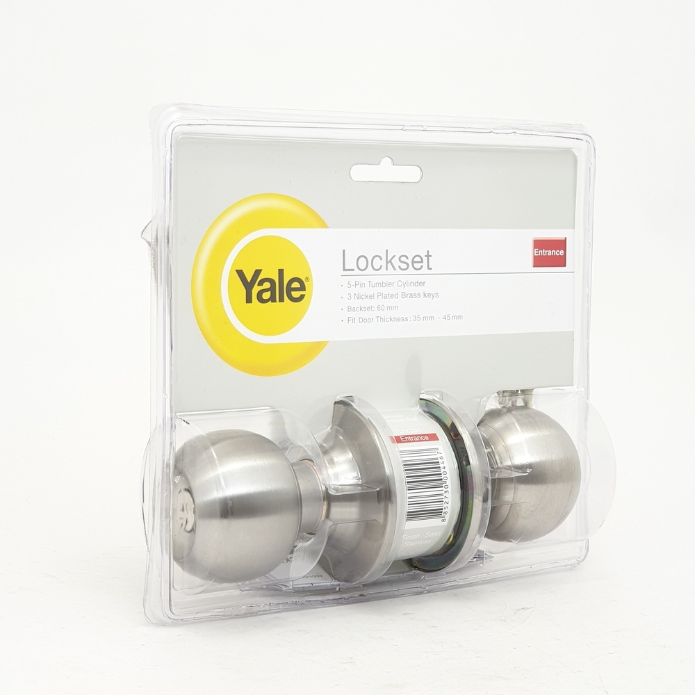 YALE ลูกบิดห้องทั่วไป หัวกลม จานเล็กสเตนเลส 304 รุ่น KN-VCA512US32D สีสเตนเลส