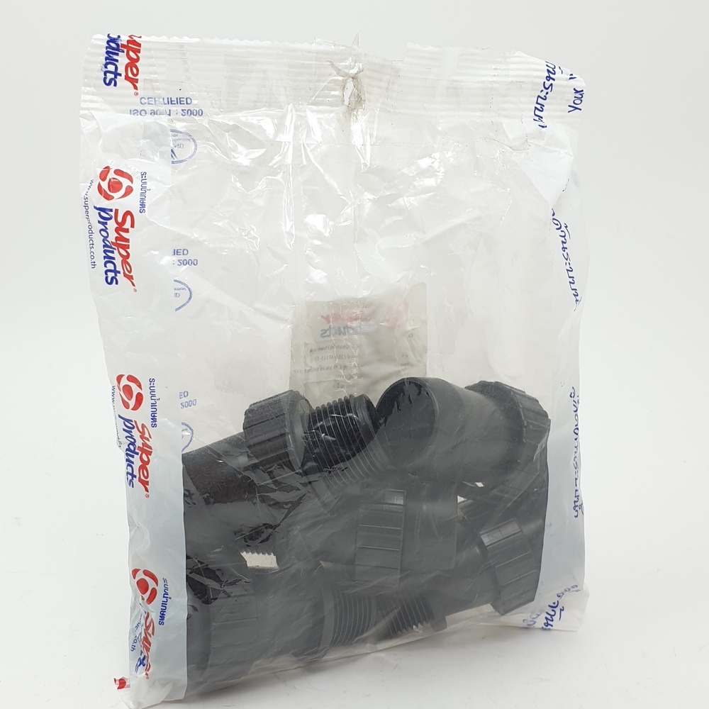 Super Products DNT 48 ข้อต่อเทปน้ำพุ่งเกลียวนอก 3/4 นิ้ว พร้อมฝาล็อคเทป (5 ตัว/แพ็ค)