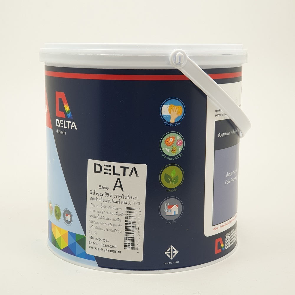 Delta สีน้ำอะครีลิค เดลต้า คลีน&แคร์ ทาภายใน กึ่งเงา เบส A 3.6 ลิตร