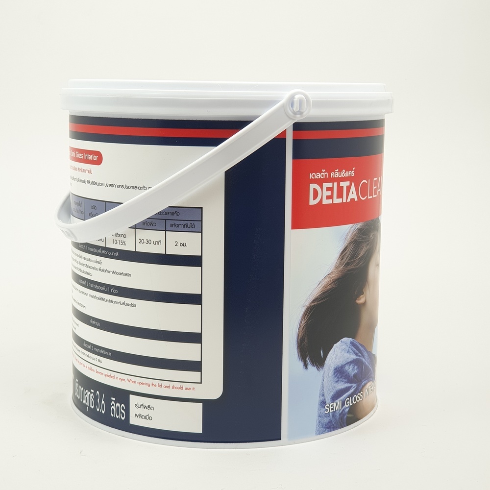 Delta สีน้ำอะครีลิค เดลต้า คลีน&แคร์ ทาภายใน กึ่งเงา เบส A 3.6 ลิตร
