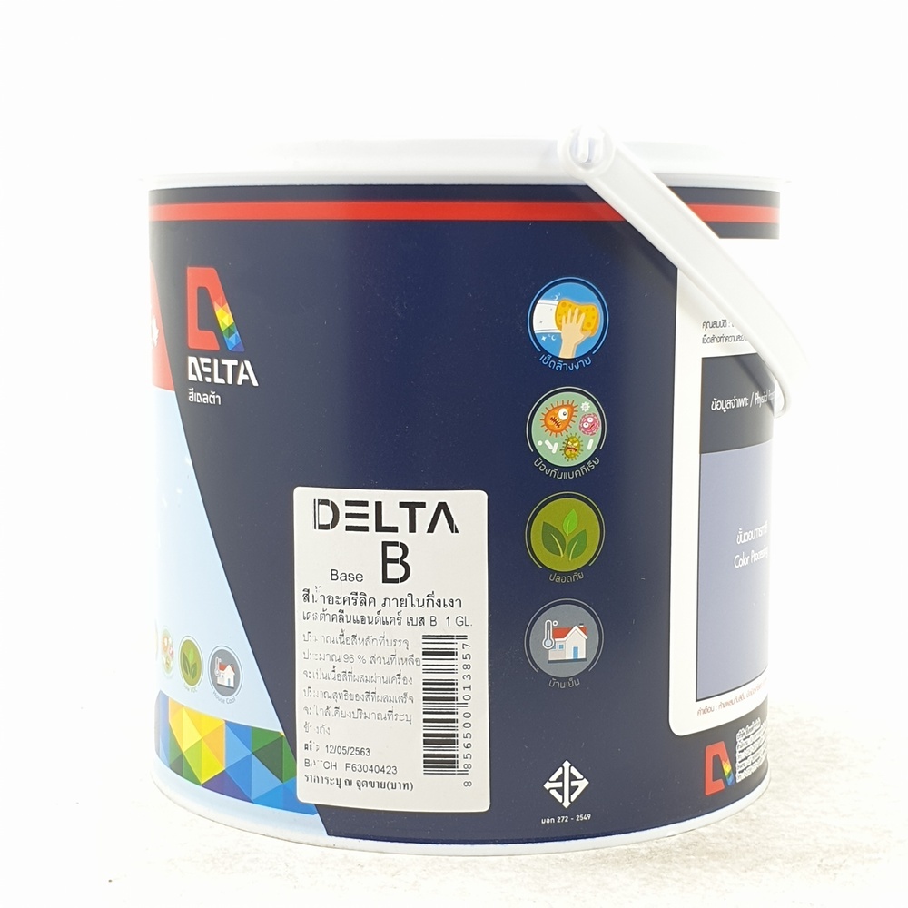 Delta สีน้ำอะครีลิค เดลต้า คลีน&แคร์ ทาภายใน กึ่งเงา เบส B 3.6 ลิตร