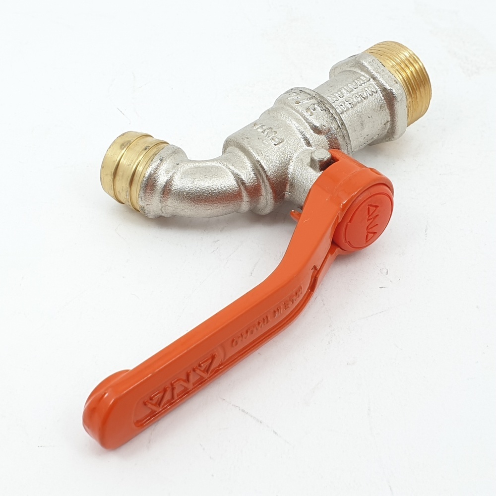 ANA ก๊อกบอลทองเหลือง ไทยแท้ ขนาด 3/4" รุ่น C108 สีส้ม