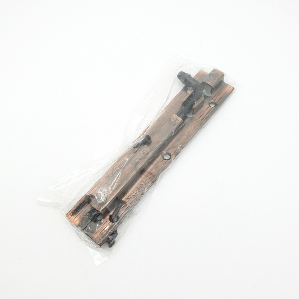 DDK กลอนทั่วไปเหล็ก 6" สีทองแดงรมดำ ลายดอกไม้ No.1663AC