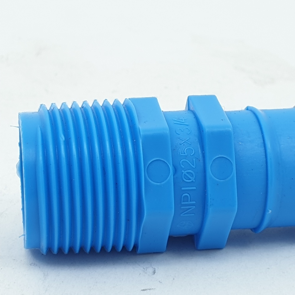SCG หัวกันไหล เกลียวนอก PVC หนา 1"x3/4" (25x3/4") สีฟ้า