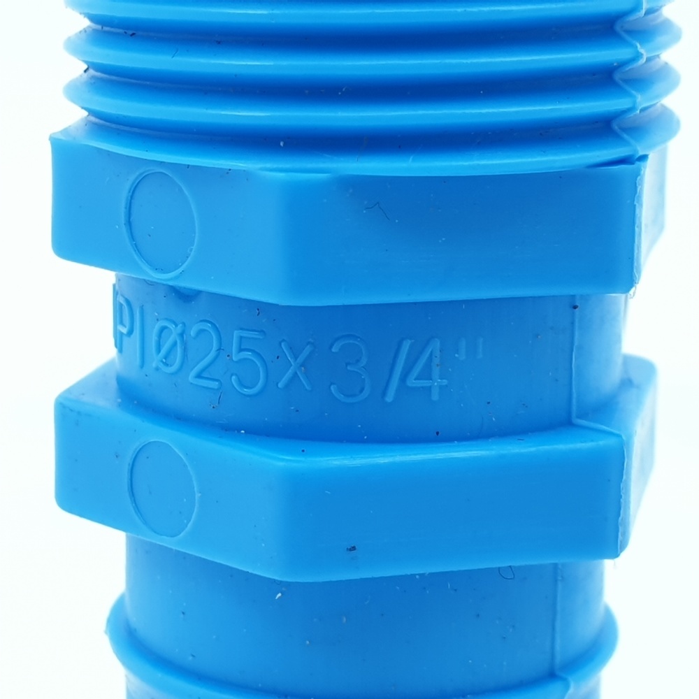 SCG หัวกันไหล เกลียวนอก PVC หนา 1"x3/4" (25x3/4") สีฟ้า