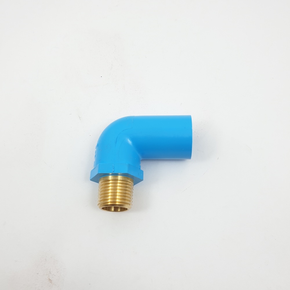 SCG ข้องอ 90 เกลียวนอกทองเหลือง หนา 1/2"(18) ชั้น 13.5 สีฟ้า