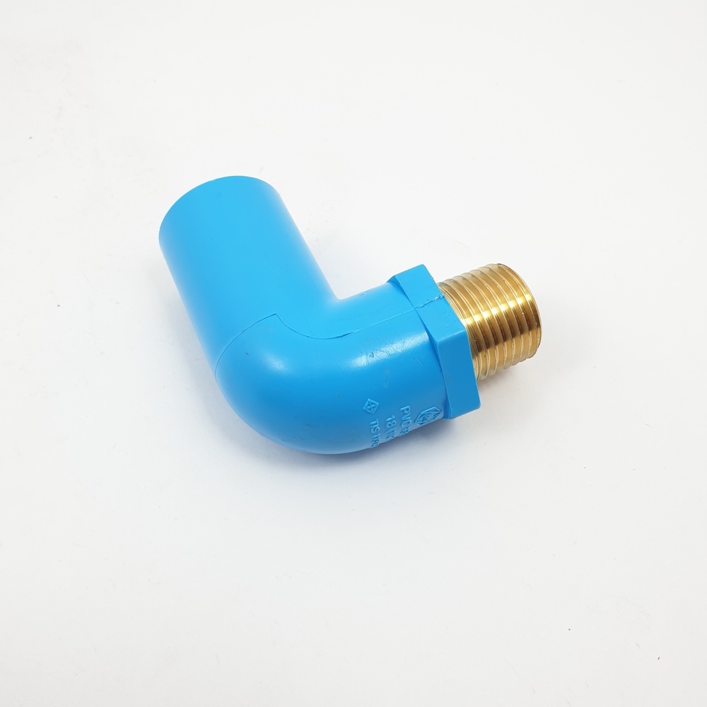 SCG ข้องอ 90 เกลียวนอกทองเหลือง หนา 1/2"(18) ชั้น 13.5 สีฟ้า