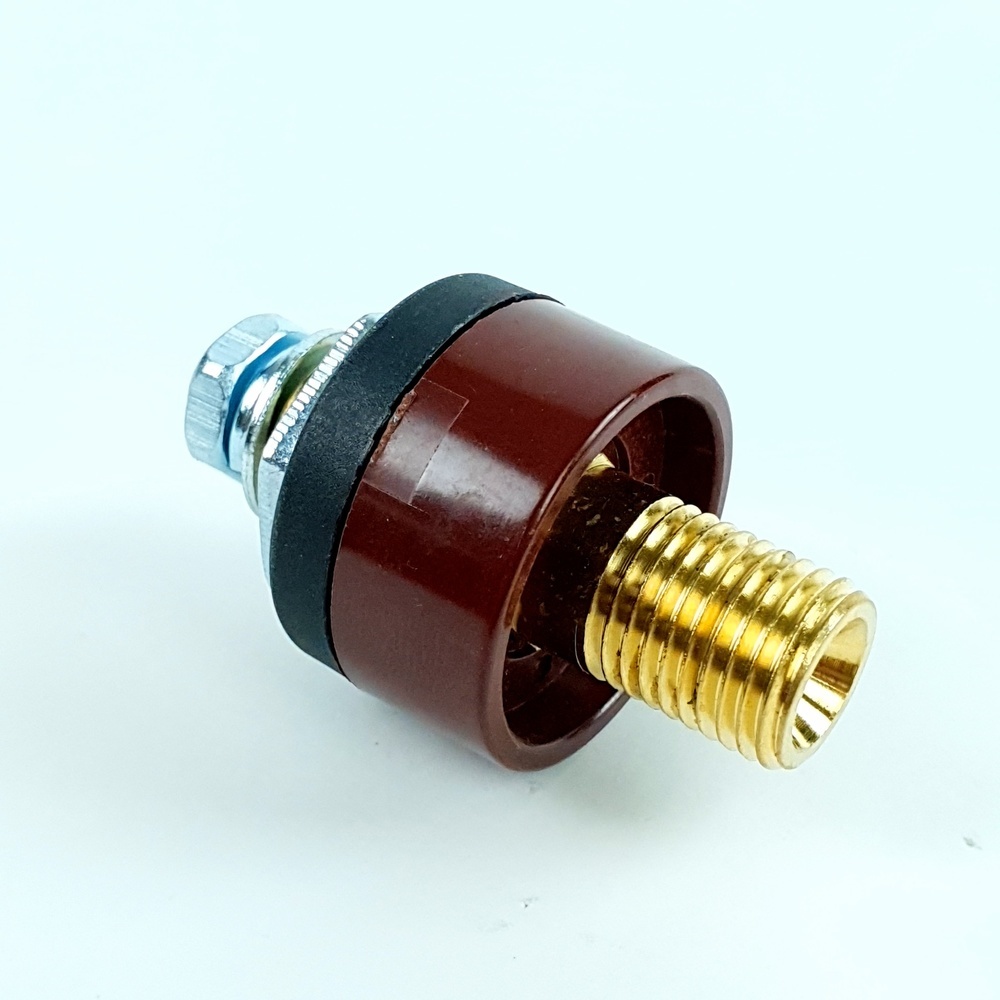 ข้อต่อหน้าตู้ MMA/MC WELD16-25mm. ตัวผู้ แบบสกรู สีแดง LONGWELL