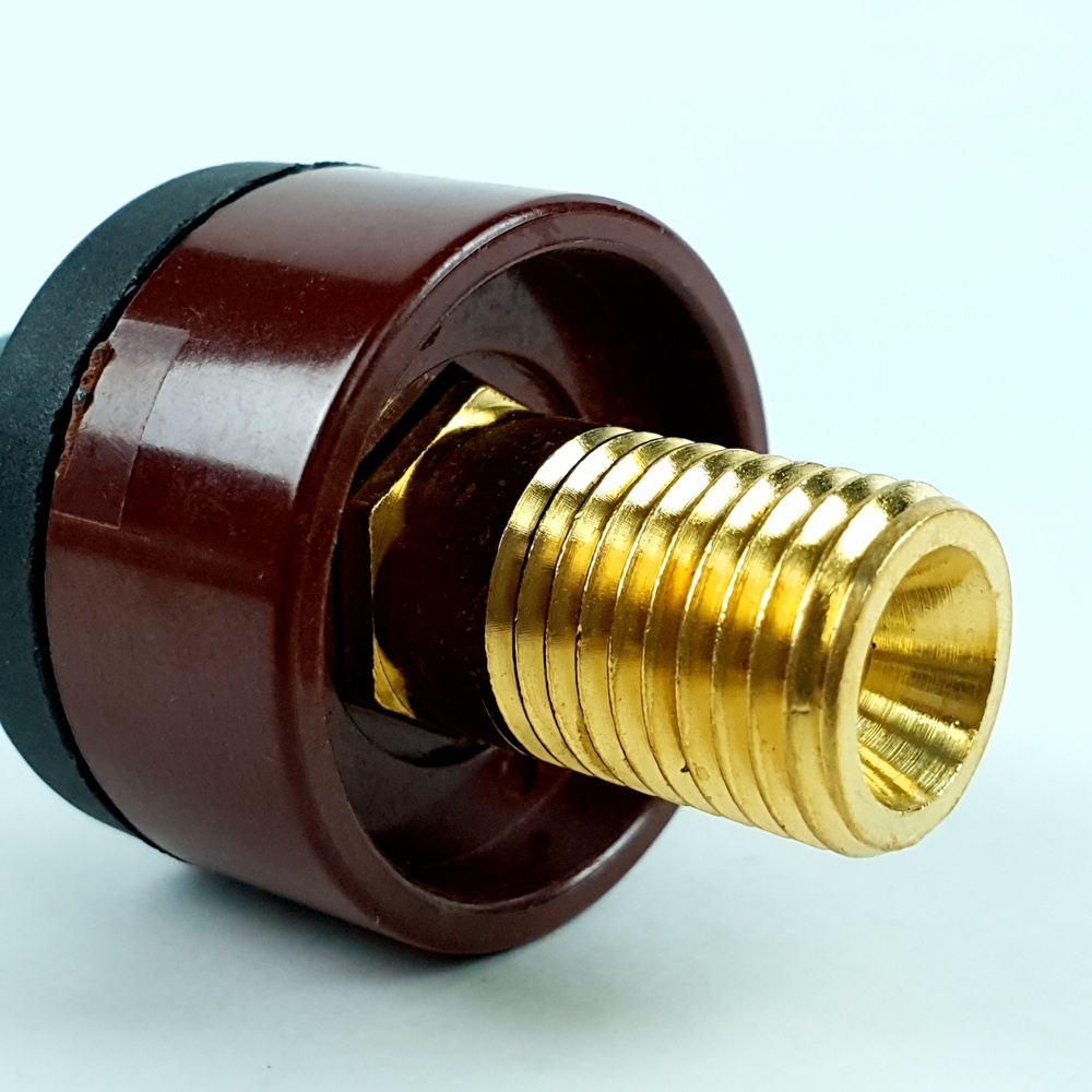 ข้อต่อหน้าตู้ MMA/MC WELD16-25mm. ตัวผู้ แบบสกรู สีแดง LONGWELL