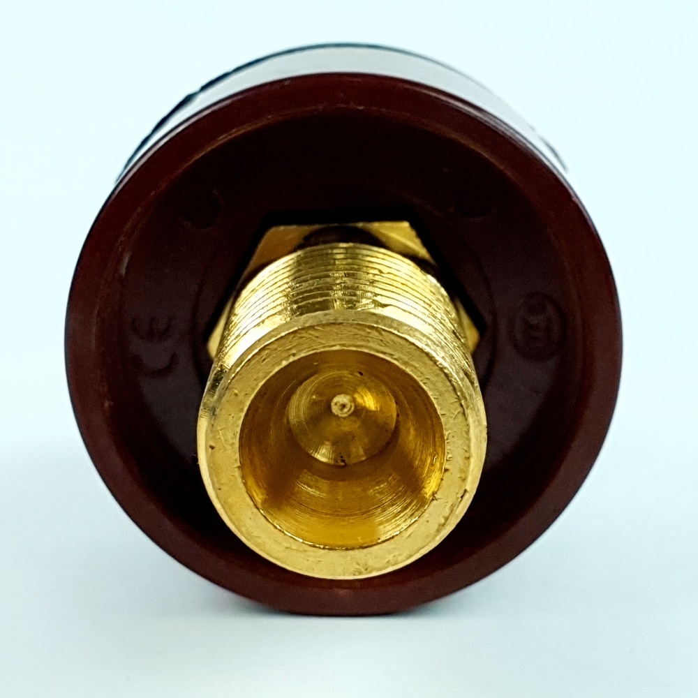 ข้อต่อหน้าตู้ MMA/MC WELD16-25mm. ตัวผู้ แบบสกรู สีแดง LONGWELL