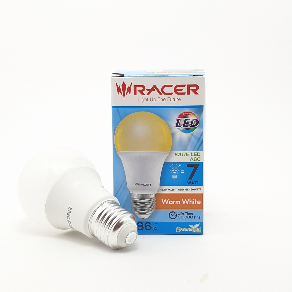 RACER หลอดไฟ LED Bulb E27 7W รุ่น KATIE แสงวอร์มไลท์