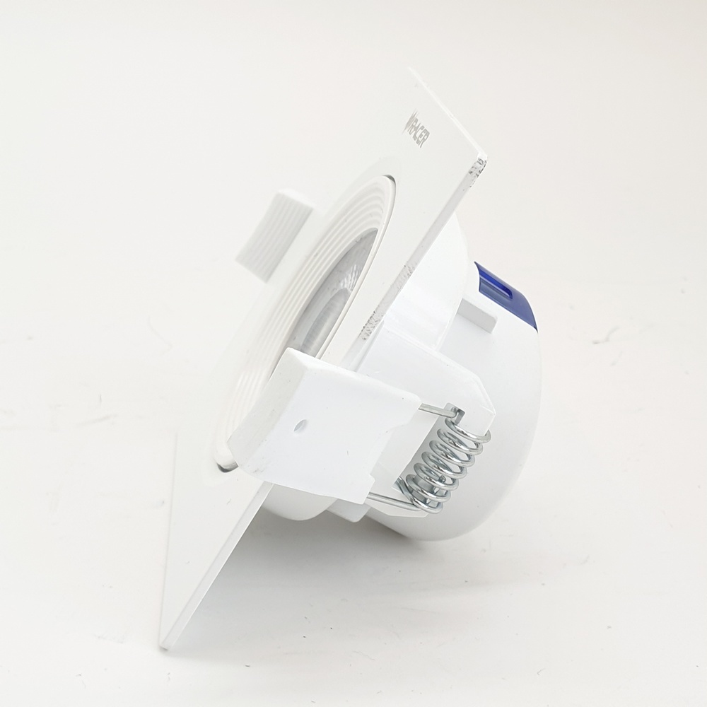 RACER โคมดาวน์ไลท์ LED แบบฝังฝ้าหน้าเหลี่ยม 3.5นิ้ว 5W ปรับองศาได้ แสงเดย์ไลท์ สีขาว