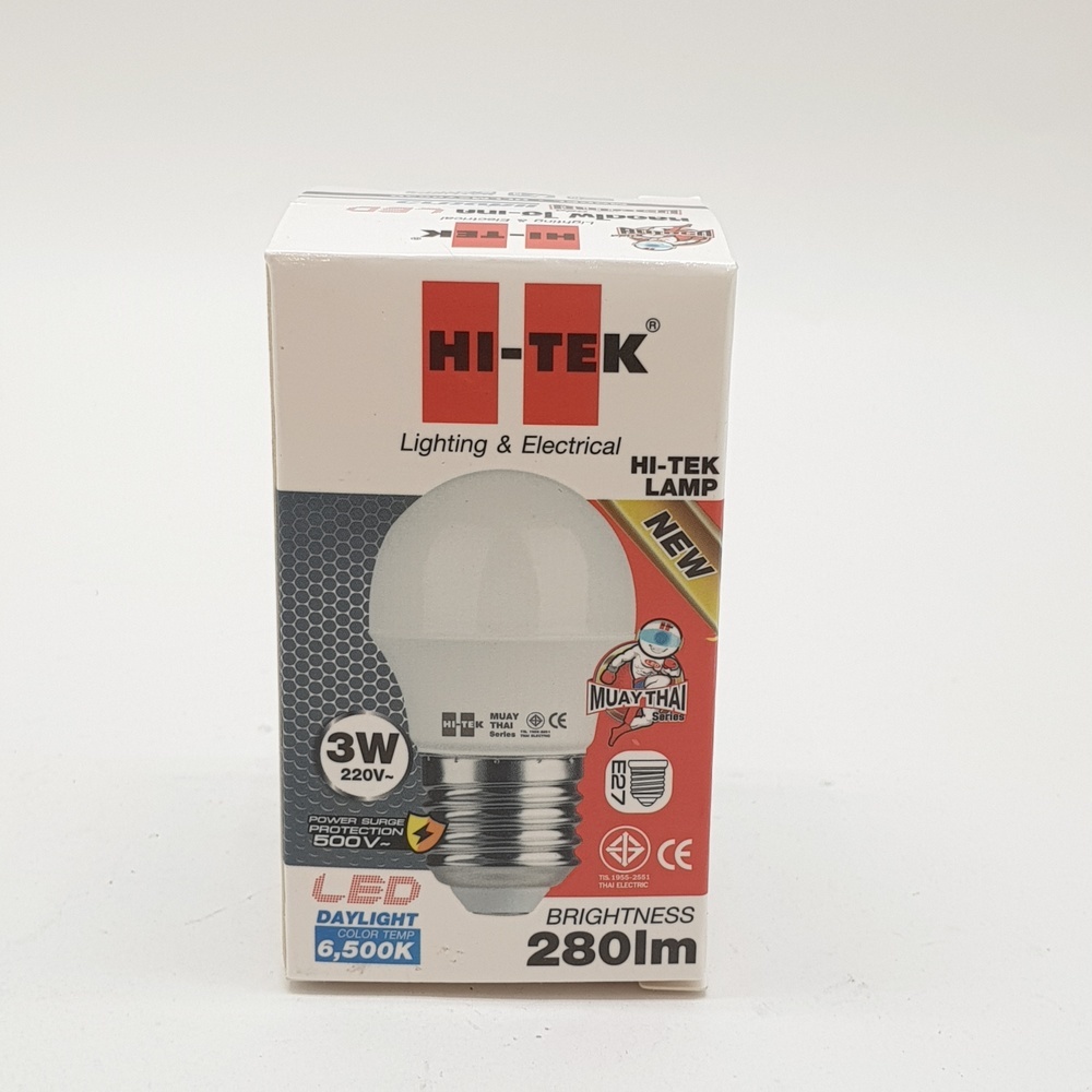HI-TEK หลอด LED มวยไทย Series ขั้วเกลียว E27 3W รุ่น HLLM27003D แสงขาว