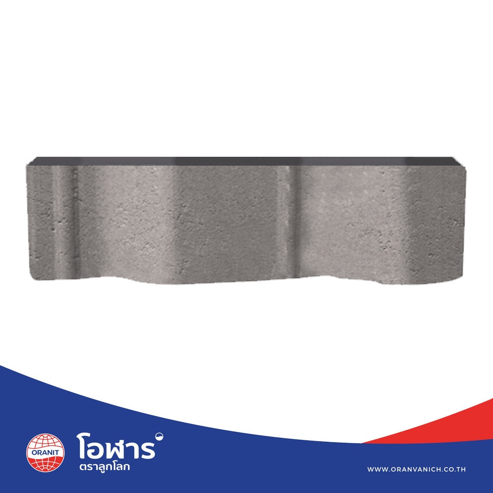 โอฬาร บล็อกปูถนน รุ่น ศิลาหยัก 6x12.8x24.2ซม. สีเทา