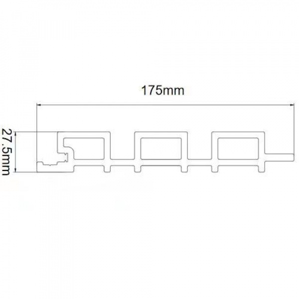 GREAT WOOD ไม้ผนัง WPCร่องใหญ่ รุ่น P27-175-1 ขนาด175X27.5X3000มม.Teak