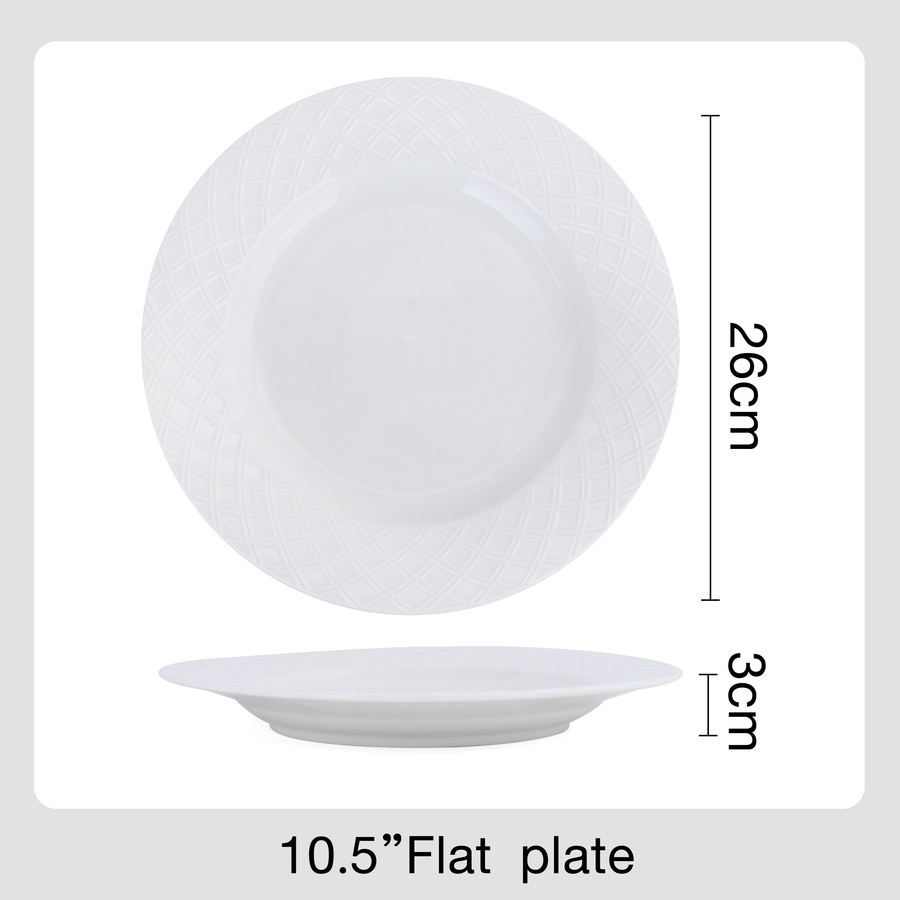 ADAMAS จานเซรามิค 10.5 นิ้ว FIONA-WH03 สีขาว