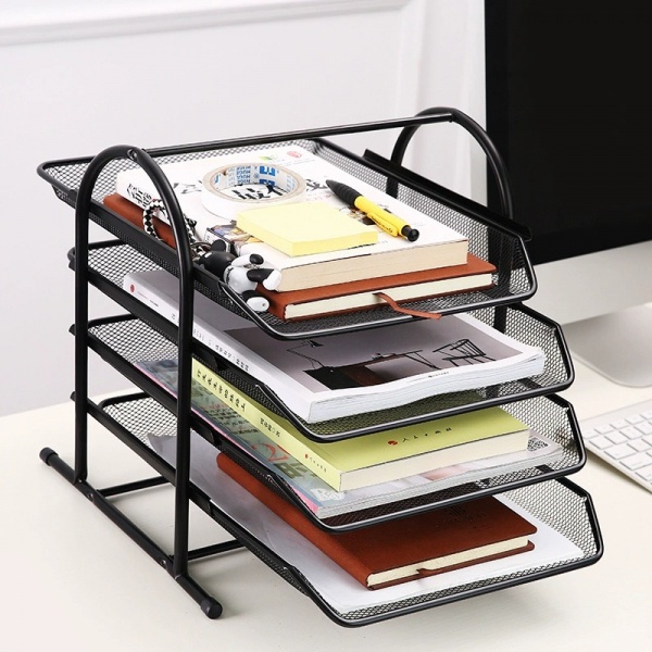 SMITH ชุดถาดเหล็กใส่เอกสาร 4 ชั้น ขนาด 35x30x33.5ซม. รุน TG59097 สีดำ