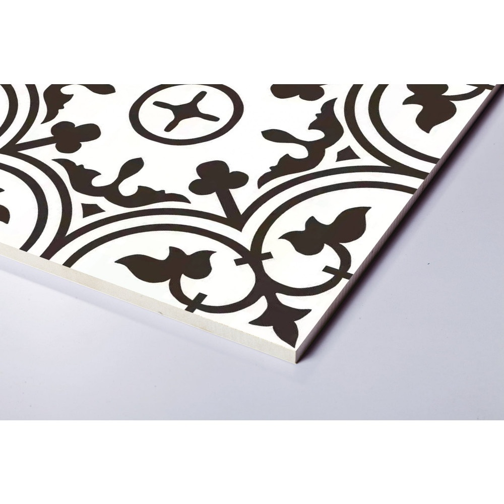 Marbella กระเบื้องเซรามิคปูพื้น 40X40 ซม. รุ่น บลูมฟลาวเวอร์ แบล๊ก JMZ40206 Gloss (12P)