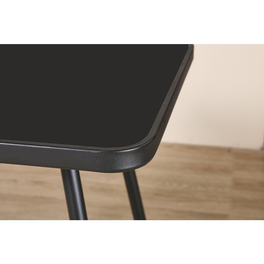 DELICATO โต๊ะอาหารท็อปกระจกนิรภัยทรงสี่เหลี่ยม รุ่น TB-Q70BR ขนาด 70x70x74 ซม. สีดำ (1/2)