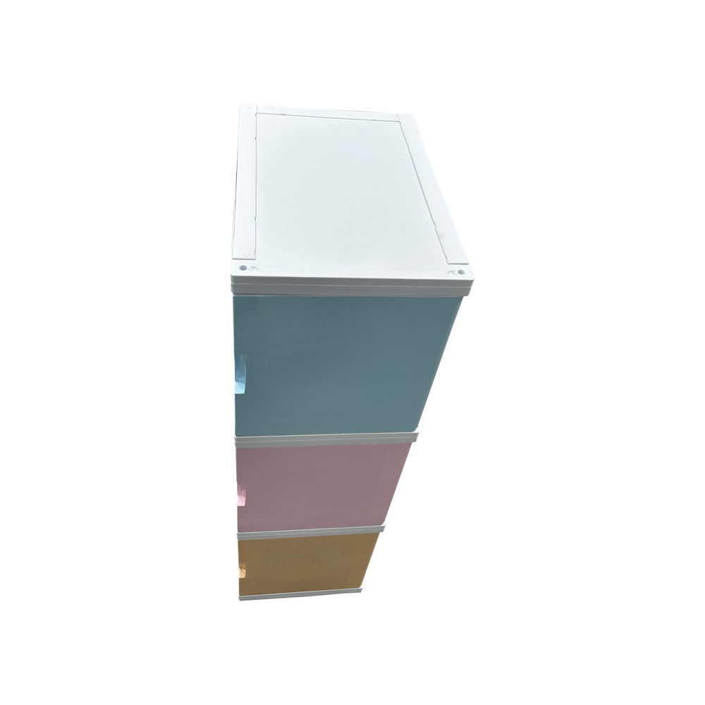Zeking ตู้พลาสติกบานเปิดเดี่ยว 3 ชั้น 34x50x121ซม. รุ่น Tower Box W5 สีพาสเทล