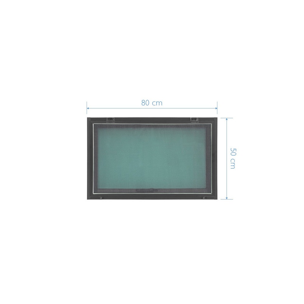 WELLINGTAN (LIKE) หน้าต่างอะลูมิเนียม บานกระทุ้ง W-AL/013 BL 80x50ซม. สีดำ พร้อมมุ้ง