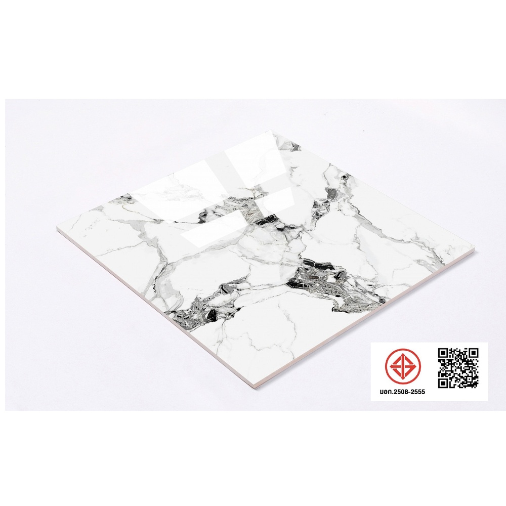 Marbella กระเบื้องพอร์ซเลน 60x60 ซม. รุ่น มิวกี้ ควอตซ์ XQP705 Glossy (4P) random