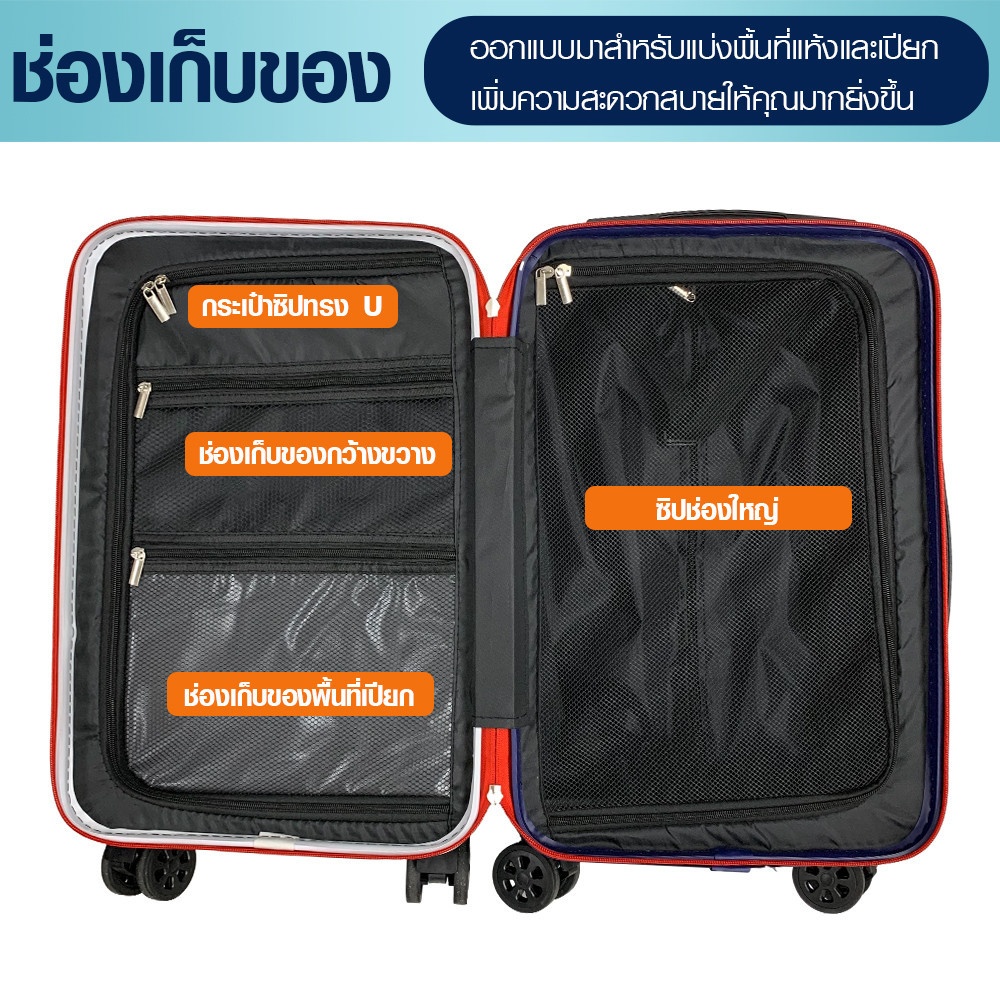 WETZLARS กระเป๋าเดินทาง ขนาด 28 นิ้ว รุ่น Autumn ขนาด 34x40x67.50ซม. สีขาว-น้ำเงิน