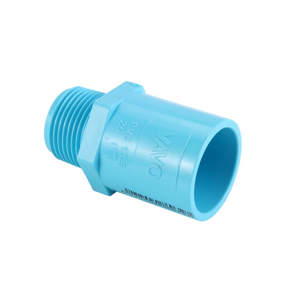 VAVO ข้อต่อตรง เกลียวนอก หนา 3/4 ”(20) สีฟ้า
