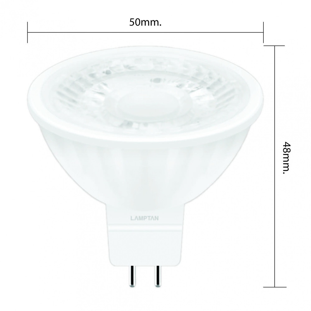 LAMPTAN หลอดไฟ LED MR16 BEAM 5W 12V แสงวอร์มไวท์
