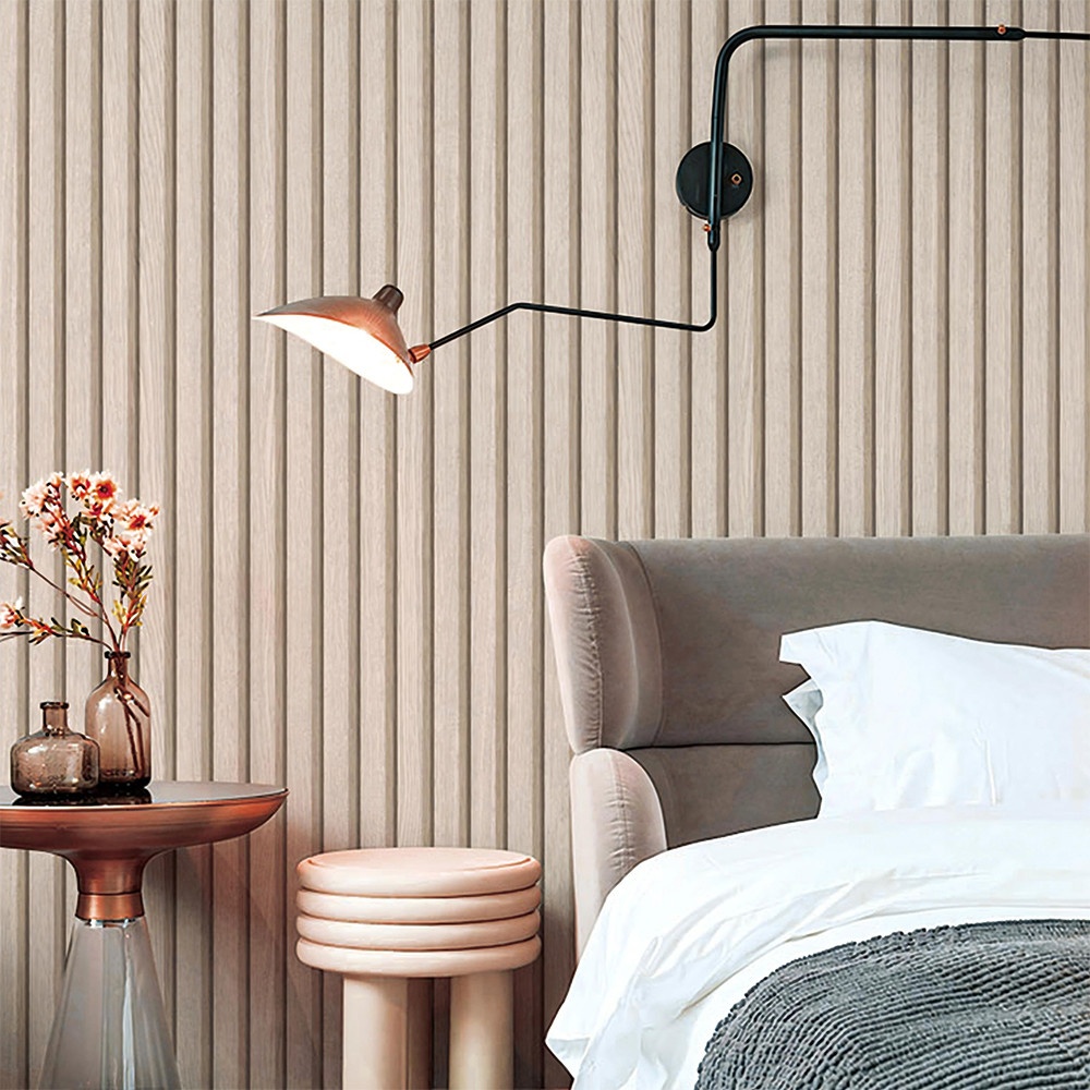 TAPIO วอลเปเปอร์แบบมีกาว ลายไม้ รุ่นTIMBER-01 ขนาด 45x1000 ซม. สีน้ำตาลอ่อน